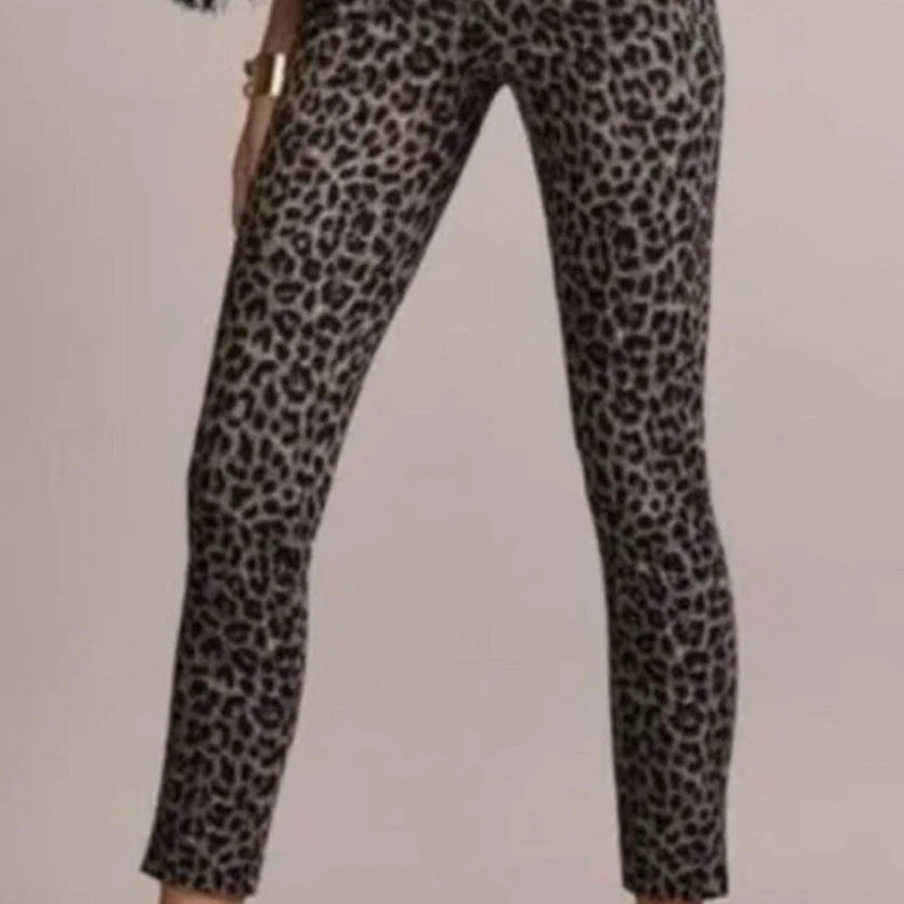 CAbi Leopard Print Skinny Pants - Black and Gray